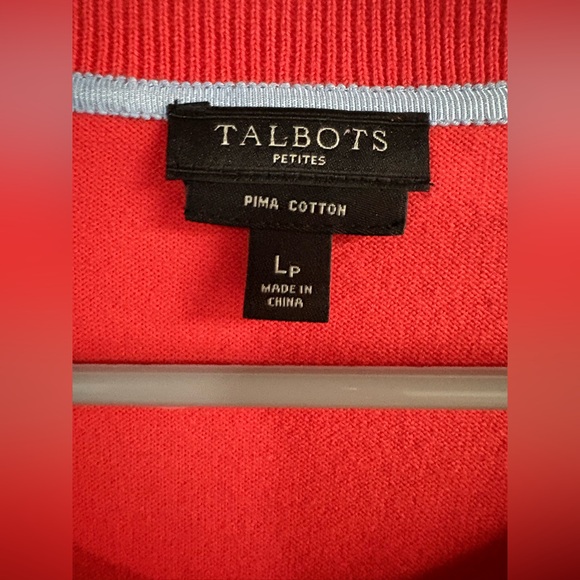 Talbots Vibrant Red Pima Cotton Cardigan✨ - Picture 3 of 8